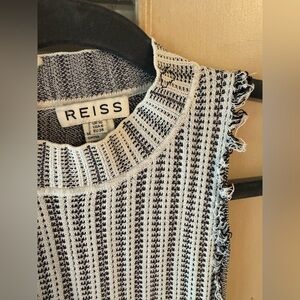 Reiss Monochrome Textured Sleeveless dress